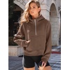image:imageAUTOMET Womens Hoodies Half Zip Up Casual Comfort Fall Clothes 2026Brown