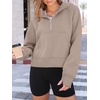 image:imageAUTOMET Womens Hoodies Half Zip Up Casual Comfort Fall Clothes 2026Coffeegrey