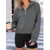 image:imageAUTOMET Womens Hoodies Half Zip Up Casual Comfort Fall Clothes 2026Darkgrey