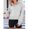 image:imageAUTOMET Womens Hoodies Half Zip Up Casual Comfort Fall Clothes 2026Grey