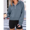 image:imageAUTOMET Womens Hoodies Half Zip Up Casual Comfort Fall Clothes 2026Greyblue