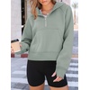 image:imageAUTOMET Womens Hoodies Half Zip Up Casual Comfort Fall Clothes 2026Greygreen