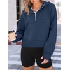 image:imageAUTOMET Womens Hoodies Half Zip Up Casual Comfort Fall Clothes 2026Navyblue