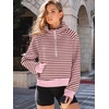image:imageAUTOMET Womens Hoodies Half Zip Up Casual Comfort Fall Clothes 2026Pink Combo