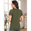 image:imageAUTOMET Womens Lace Short Sleeve Tops Business Casual Outfits Work ShirtsArmy Green