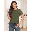 image:imageAUTOMET Womens Lace Short Sleeve Tops Business Casual Outfits Work ShirtsArmy Green