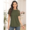 image:imageAUTOMET Womens Lace Short Sleeve Tops Business Casual Outfits Work ShirtsArmy Green