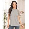 image:imageAUTOMET Womens Lace Short Sleeve Tops Business Casual Outfits Work ShirtsBeige