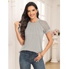 image:imageAUTOMET Womens Lace Short Sleeve Tops Business Casual Outfits Work ShirtsBeige