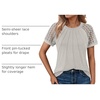 image:imageAUTOMET Womens Lace Short Sleeve Tops Business Casual Outfits Work ShirtsBeige
