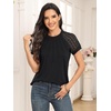 image:imageAUTOMET Womens Lace Short Sleeve Tops Business Casual Outfits Work ShirtsBlack