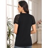 image:imageAUTOMET Womens Lace Short Sleeve Tops Business Casual Outfits Work ShirtsBlack