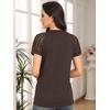 image:imageAUTOMET Womens Lace Short Sleeve Tops Business Casual Outfits Work ShirtsBrown