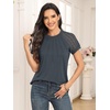image:imageAUTOMET Womens Lace Short Sleeve Tops Business Casual Outfits Work ShirtsDarkgrey