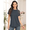 image:imageAUTOMET Womens Lace Short Sleeve Tops Business Casual Outfits Work ShirtsDarkgrey