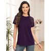 image:imageAUTOMET Womens Lace Short Sleeve Tops Business Casual Outfits Work ShirtsDarkpurple