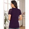 image:imageAUTOMET Womens Lace Short Sleeve Tops Business Casual Outfits Work ShirtsDarkpurple