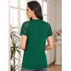 image:imageAUTOMET Womens Lace Short Sleeve Tops Business Casual Outfits Work ShirtsGreen