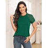 image:imageAUTOMET Womens Lace Short Sleeve Tops Business Casual Outfits Work ShirtsGreen