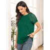 image:imageAUTOMET Womens Lace Short Sleeve Tops Business Casual Outfits Work ShirtsGreen