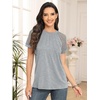 image:imageAUTOMET Womens Lace Short Sleeve Tops Business Casual Outfits Work ShirtsGrey