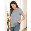 image:imageAUTOMET Womens Lace Short Sleeve Tops Business Casual Outfits Work ShirtsGrey