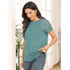 image:imageAUTOMET Womens Lace Short Sleeve Tops Business Casual Outfits Work ShirtsGreygreen