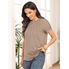 image:imageAUTOMET Womens Lace Short Sleeve Tops Business Casual Outfits Work ShirtsKhaki