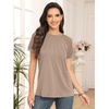 image:imageAUTOMET Womens Lace Short Sleeve Tops Business Casual Outfits Work ShirtsKhaki