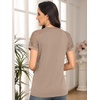 image:imageAUTOMET Womens Lace Short Sleeve Tops Business Casual Outfits Work ShirtsKhaki