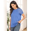 image:imageAUTOMET Womens Lace Short Sleeve Tops Business Casual Outfits Work ShirtsLightblue