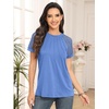 image:imageAUTOMET Womens Lace Short Sleeve Tops Business Casual Outfits Work ShirtsLightblue