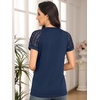 image:imageAUTOMET Womens Lace Short Sleeve Tops Business Casual Outfits Work ShirtsNavy