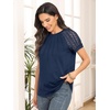 image:imageAUTOMET Womens Lace Short Sleeve Tops Business Casual Outfits Work ShirtsNavy