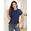 image:imageAUTOMET Womens Lace Short Sleeve Tops Business Casual Outfits Work ShirtsNavy