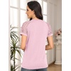 image:imageAUTOMET Womens Lace Short Sleeve Tops Business Casual Outfits Work ShirtsPink
