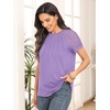 image:imageAUTOMET Womens Lace Short Sleeve Tops Business Casual Outfits Work ShirtsPurple