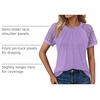 image:imageAUTOMET Womens Lace Short Sleeve Tops Business Casual Outfits Work ShirtsPurple