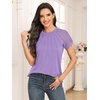 image:imageAUTOMET Womens Lace Short Sleeve Tops Business Casual Outfits Work ShirtsPurple