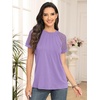 image:imageAUTOMET Womens Lace Short Sleeve Tops Business Casual Outfits Work ShirtsPurple
