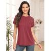 image:imageAUTOMET Womens Lace Short Sleeve Tops Business Casual Outfits Work ShirtsRust
