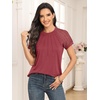 image:imageAUTOMET Womens Lace Short Sleeve Tops Business Casual Outfits Work ShirtsRust