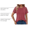 image:imageAUTOMET Womens Lace Short Sleeve Tops Business Casual Outfits Work ShirtsRust