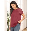 image:imageAUTOMET Womens Lace Short Sleeve Tops Business Casual Outfits Work ShirtsRust
