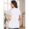 image:imageAUTOMET Womens Lace Short Sleeve Tops Business Casual Outfits Work ShirtsWhite