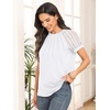 image:imageAUTOMET Womens Lace Short Sleeve Tops Business Casual Outfits Work ShirtsWhite