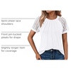 image:imageAUTOMET Womens Lace Short Sleeve Tops Business Casual Outfits Work ShirtsWhite