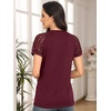 image:imageAUTOMET Womens Lace Short Sleeve Tops Business Casual Outfits Work ShirtsWinered
