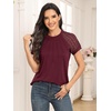 image:imageAUTOMET Womens Lace Short Sleeve Tops Business Casual Outfits Work ShirtsWinered