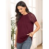 image:imageAUTOMET Womens Lace Short Sleeve Tops Business Casual Outfits Work ShirtsWinered